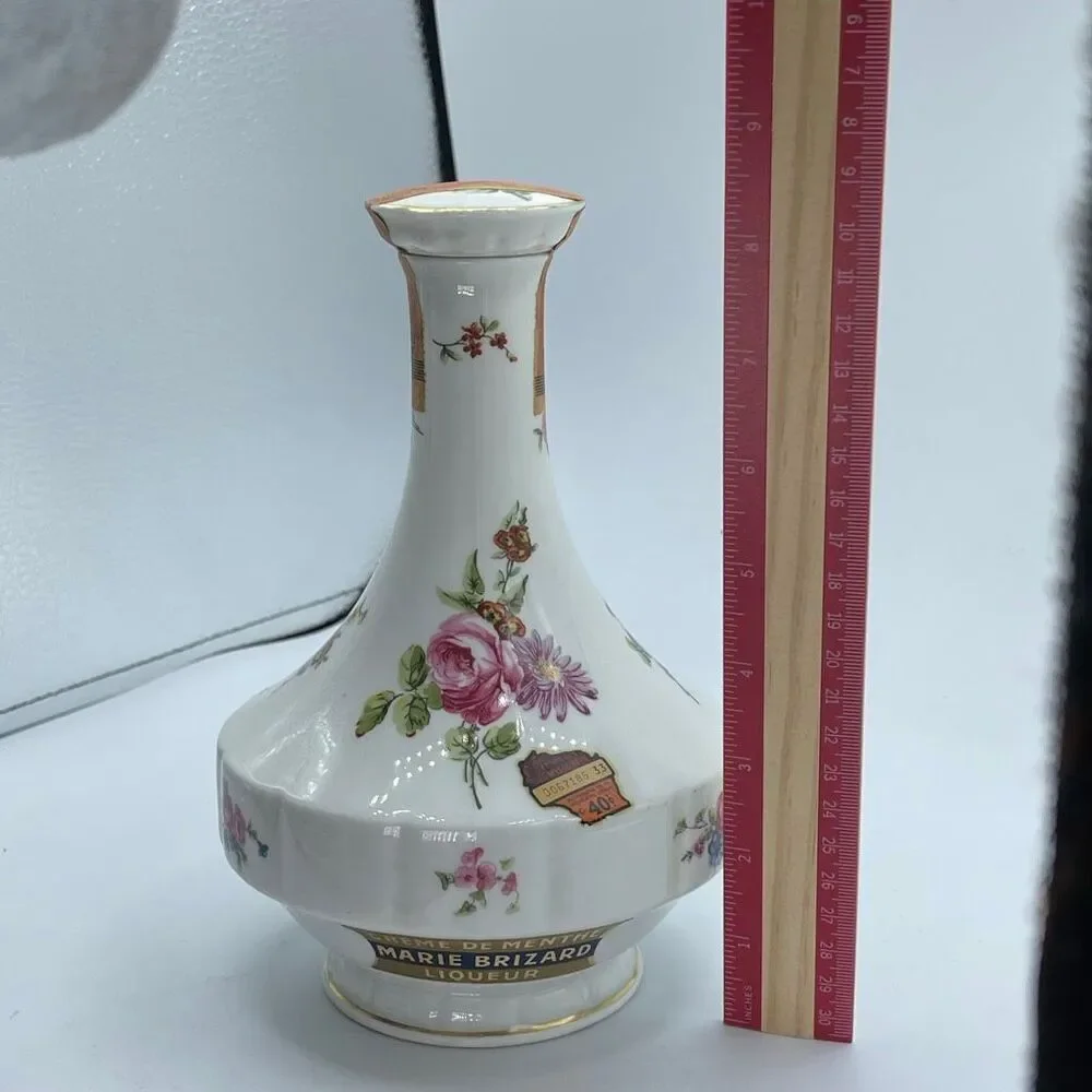 Vintage Limoges porcelain decanter Chantilly pattern crème de Menthe